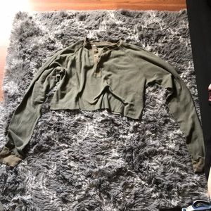 BRANDY MELVILLE INSPIRED GREEN CROP THERMAL